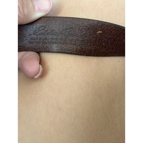 Eddie Bauer Men's Brown Genuine Leather Golden Buckle Belt Size 34 - Picture 4 of 6